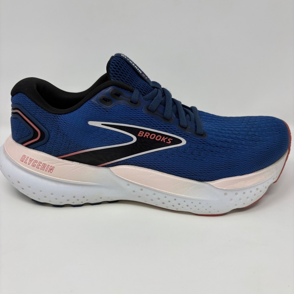 Brooks Glycerin 21 Womens Size 8 Blue White Athletic Running Shoes (1204081B496)
